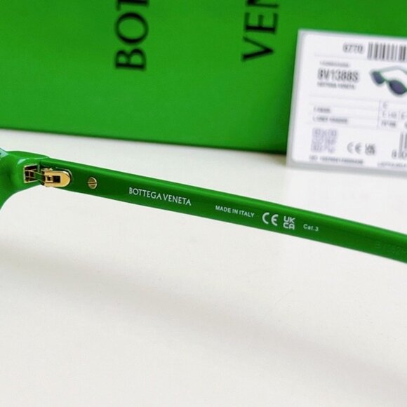Bottega Veneta Green Sunglasses with Gold Detail main image 4